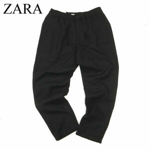 【新品 未使用】 ZARA ザラ マン 秋冬 アンクル丈 ストレッチ★ テーパード ジョガー フィット パンツ Sz.M　メンズ 黒　C3B04824_C#Q