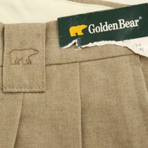 【未使用】 Golden Bear ゴールデンベア 通年 ロゴ刺繍★ ツータック スラックス パンツ Sz.76　メンズ　C3B04857_C#R_画像5