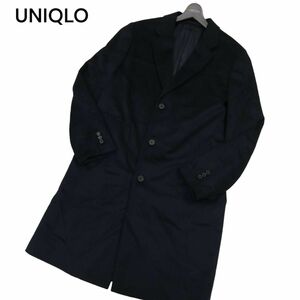 21AW★ UNIQLO ユニクロ 秋冬 ウール カシミヤ★ チェスター コート Sz.L　メンズ ネイビー　C3T11943_C#N