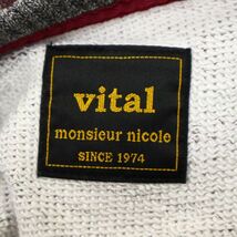 vital MONSIEUR NICOLE ムッシュ ニコル 通年 プリント★ メランジ 切替 スウェット トレーナー Sz.46　メンズ　C3T11877_C#I_画像6