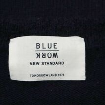 BLUE WORK ブルーワーク トゥモローランド 秋冬 モヘヤ ウール混★ クルーネック ニット セーター Sz.XS　メンズ ネイビー　C3T11960_C#K_画像5