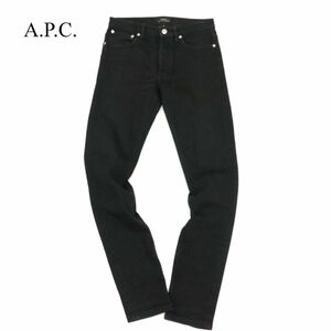 A.P.C. アーペーセー 通年 ストレッチ★ スキニー ブラック デニム パンツ ジーンズ Sz.27　メンズ 黒 APC　C3B04870_C#R