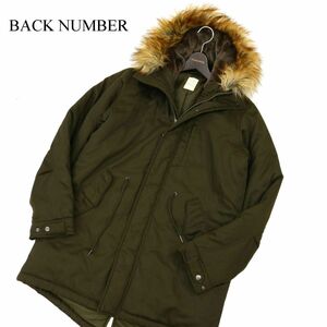 BACK NUMBER バックナンバー 秋冬 フード裏起毛★ 中綿 ミリタリー モッズコート Sz.L　メンズ　C3T11884_C#N