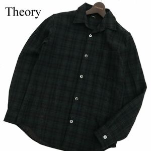 Theory セオリー 秋冬 長袖 ウール混★ チェック シャツ Sz.XS　メンズ　C4T00015_1#B