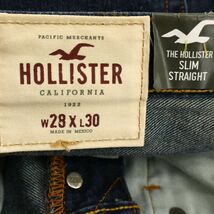 【新品 未使用】 HOLLISTER ホリスター 通年 USED加工★ スリムストレート デニム パンツ ジーンズ Sz.28　メンズ　C4B00019_1#R_画像8