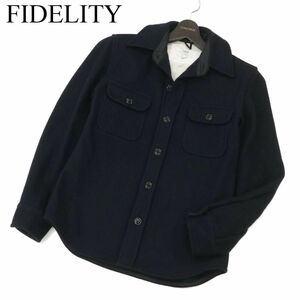 米国製★ FIDELITY フィデリティ 秋冬 ウール★ ワーク ジャケット Sz.M　メンズ ネイビー　C4T00146_1#N