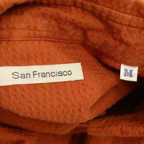 San Francisco サンフランシスコ ハリラン 通年 長袖 シアサッカー ボタンダウン 刺繍★ シャツ Sz.M メンズ 日本製 C4T00217_1#Cの画像5