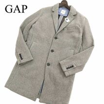 【新品 未使用】 GAP ギャップ 秋冬 ウール★ チェスター コート Sz.S　メンズ グレー　C4T00306_1#N_画像1