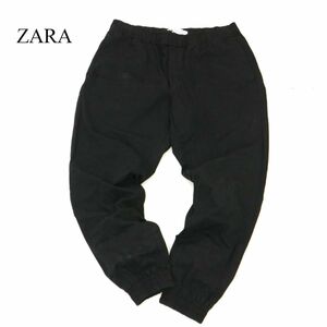 ZARA ザラ マン 通年 ストレッチ★ テーパード ジョガー パンツ Sz.L　メンズ 黒　C4B00179_1#R