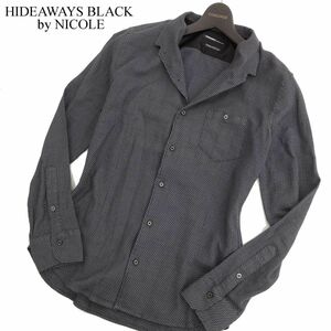 HIDEAWAYS BLACK by NICOLE ハイダウェイ ニコル 通年 長袖 襟ワイヤー★ イタリアンカラー シャツ Sz.46　メンズ　C4T00365_1#C