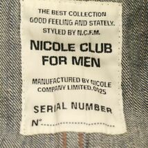 00s★ビンテージmNICOLE CLUB FOR MEN ニコルクラブ フォーメン ウォッシュ加工★デニム 3B ジャケット Sz.46　メンズ y2k　C4T00411_1#O_画像5