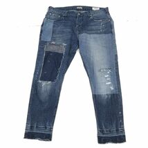 BAYFLOW DENIM ベイフロー 通年 アンクル丈 インディゴ★ リペア加工 テーパード デニム パンツ ジーンズ Sz.30　メンズ　C4B00349_1#R_画像2