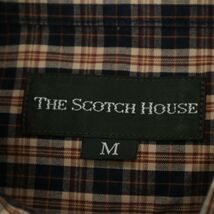 美品★ THE SCOTCH HOUSE スコッチハウス 通年 長袖 ロゴ刺繍★ ボタンダウン チェック シャツ Sz.M　メンズ　C4T00511_1#C_画像6