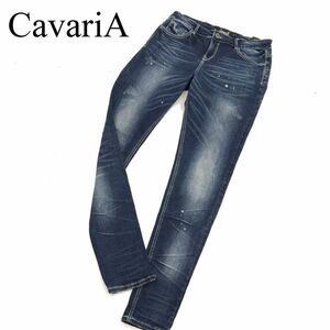 CavariA キャバリア 通年 ペンキ＆USED加工★ ストレッチ スキニー デニム パンツ ジーンズ Sz.48　メンズ　C4B00308_1#R