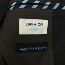 ORIHICA オリヒカ 通年 薄手 ストレッチ★ ウォッシャブル 2B テーラード ジャケット Sz.S　メンズ グレー　C4T00597_1#O_画像6