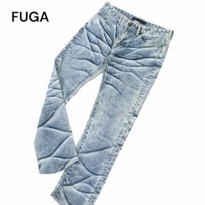 FUGA フーガ 髭落ち&USED加工★ ストレッチ アンクル スキニー デニム パンツ ジーンズ Sz.42　メンズ 日本製　C4B00470_1#R