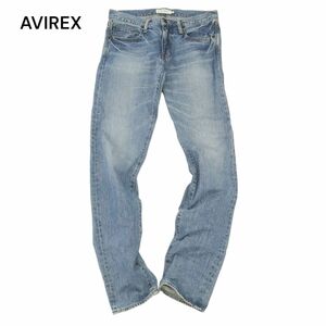 AVIREX アヴィレックス TYPE BLUE USED加工★ スリム ナロー デニム パンツ ジーンズ Sz.30　メンズ　C4B00462_1#R