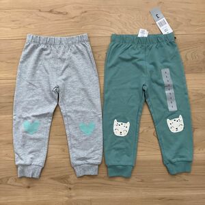 新品 PekkLe 女の子 パンツ90 95 おまとめ　2点セット　ねこ