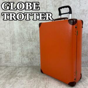 美品　GLOVE TROTTER　グローブトロッター　スーツケース　キャリーバッグ　トランク　オレンジ　2輪　ヴァルカンファイバー　2way　2-3泊