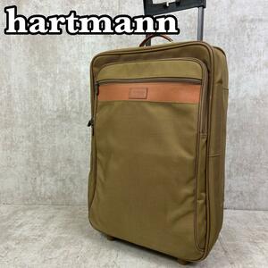 美品　hartmann ハートマン　スーツケース　キャリーケース　トラベルバッグ　旅行 出張 約55L　2輪　カーキ　メンズ　ビジネス　デイリー