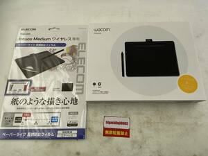 【未使用品】WACOM ワコム　Intuos ワイヤレス CTL-6100WL/K0 タブレット ブラック　反射防止フィルム付き