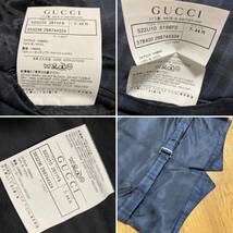 美品☆[GUCCI] ウールチェック スリーピース セットアップ スーツ 44R ネイビー 522U10 イタリア製 グッチ_画像8