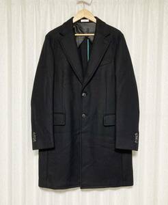 美品☆[BOGLIOLI] 定価17万 K.JACKET ウールチェスターコート 52 ブラック C2701P イタリア製 ボリオリ