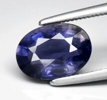 ブルーイッシュバイオレット 1.47ct 8.7x6.3mm オーバル ナチュラル アイオライト　アフリカ_画像2