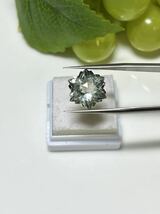 ★１００円オークション★ 6.36ct ナチュラル グリーン アメジスト　12.3x12.3mm VS スノーフレーク　ブラジル_画像5