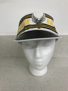 デッドストック　ヴィンテージ　made in USA ハーレーダビッドソン　キャップ帽子 オールサイズ　80s 90s 黄色／黒　ビンテージ