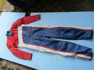  separate coverall ta kai M red blue at that time thing Vintage present condition leather coverall lai jacket 