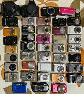 中古ジャンク42個 デジタルカメラ ミラーレス 一眼カメラ 簡易清掃 Canon OLYMPUS Panasonic CASIO RICOH FUJIFILM Nikon