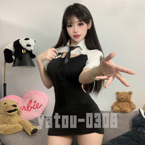 H332　コスプレウェア　婦警　POLICE　ユニフォーム　ミニスカート　Tバック　ワンピース　セクシーランジェリー　ナイトウェア