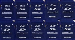 F0292 TOSHIBA SDメモリーカード 2GB【10枚】送料無料・匿名配送・追跡番号あり