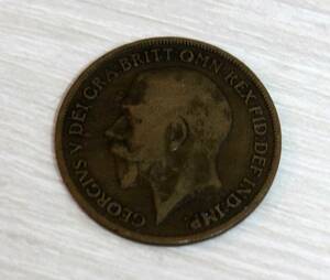イギリス　英国 ジョージ5世　ONE　PENNY　銅貨　1917年　アンティークコイン　コレクション品
