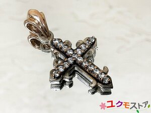 【送料無料】ARPEGE アルページュ クロス 十字架 10K シルバー925 ジルコニア ペンダントトップ コンビ 7.7g