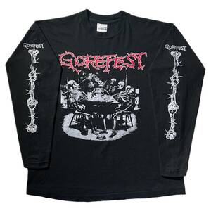 90s gorefest ゴアフェスト Tシャツ TEE ロンT LS デスメタル グラインドコア grindcore death metal ヴィンテージ XL vintage 当時物 レア
