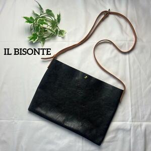 IL BISONTE イルビゾンテ　ショルダーバッグ　ブラック　レザー　革