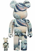 レア 国内正規品 MEDICOM TOY 25th ANNIVERSARY EXHIBITION 開催記念商品 BE@RBRICK 葛飾北斎「神奈川沖浪裏」 100％ & 400％_画像1