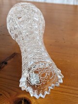 クリスタルガラス　花瓶 花器　ADERIA CRYSTAL JAPAN 24%PdO 一輪挿し　高さ約21cm　本体のみ　アデリアクリスタル　酸化鉛_画像5