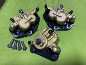 1円～ Kawasaki ZR400C ゼファー400 フロント リア ブレーキキャリパー セット ゴールド塗装 TOKICO ピッチ55mm 83mm カワサキ