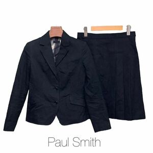 Paul Smith BLACK, ポールスミス, セットアップ, ジャケット ,スカート ,黒 ,古着, 40サイズ