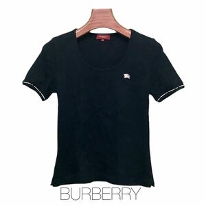 Burberry, バーバリー, 黒 ,半袖 ,Tシャツ ,カットソー ,古着, 38サイズ