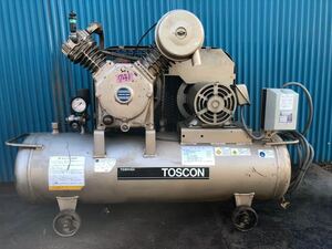 741◆ 東芝 TOSCON エアーコンプレッサー SP105-22T7 2.2kw 3馬力　80L