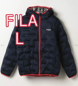 FILA レディース 高周波エンボス中綿ジャケット ネイビー L