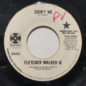 【新宿ALTA】FLETCHER WALKER III/DIDN'T WE(PAA0065)