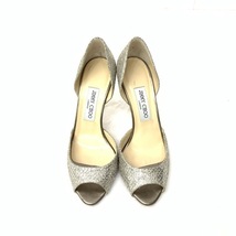 JIMMY CHOO ジミーチュウ グリッター パンプス シルバー×ゴールド 37.5_画像2