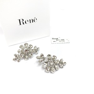 Rene ルネ ピアス クリスタル フラワー クリア