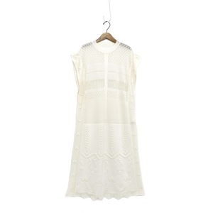 未使用品 Mame Kurogouchi マメクロゴウチ Multi-Pattern Sleeveless Knitted Dress ニットワンピース ホワイト MM22PF-KN731