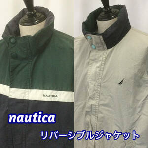 【N534】★nautica★ ノーティカ リバーシブル ジャケット Lサイズ ブルゾン アメカジ 人気アイテム 古着 アメリカ古着 古着卸